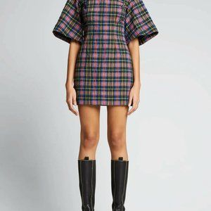 GANNI Seersucker Check Mini Dress